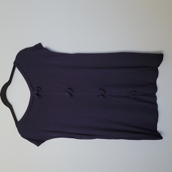 Catherine Malandrino navy blue bow back cap sleeve top XL - Picture 1 of 5